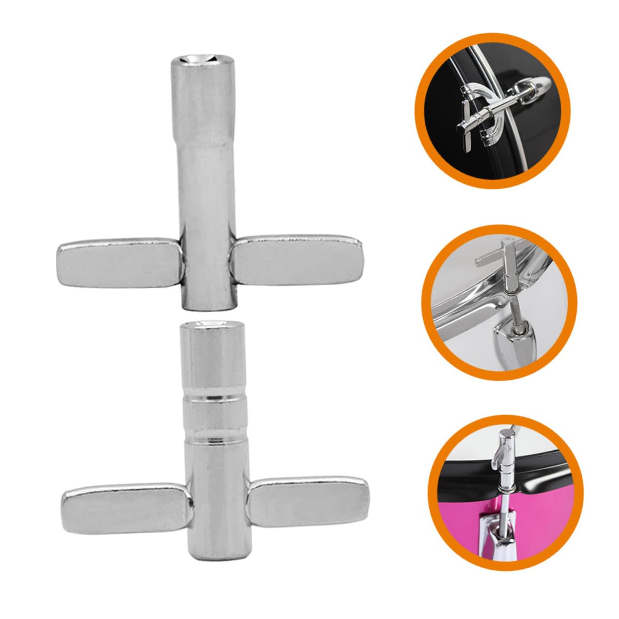 FUNOMOCYA 2pcs Metal Drum Tuning Wrenches Drum Keys for Snare Drum Accessories High-speed Drum Tuning Tool for Instrument Maintenance Random Style