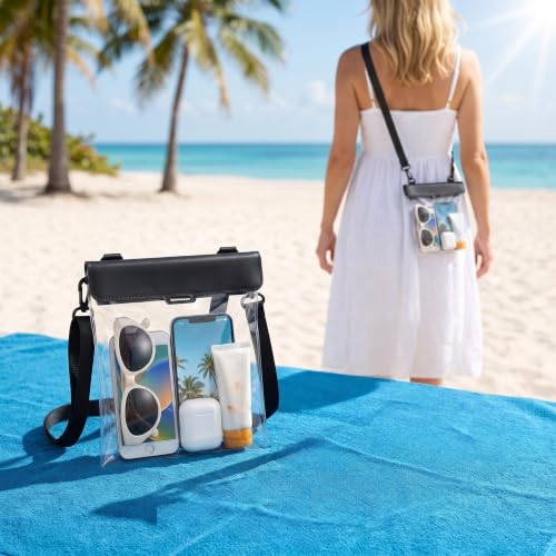 Waterproof Phone Pouch 2.6L Large Capacity Dry Bag con Pantalla Táctil Sensible y Sellado de 3 Capas para Playa, Snorkeling y Rafting - Negro miniatura 1