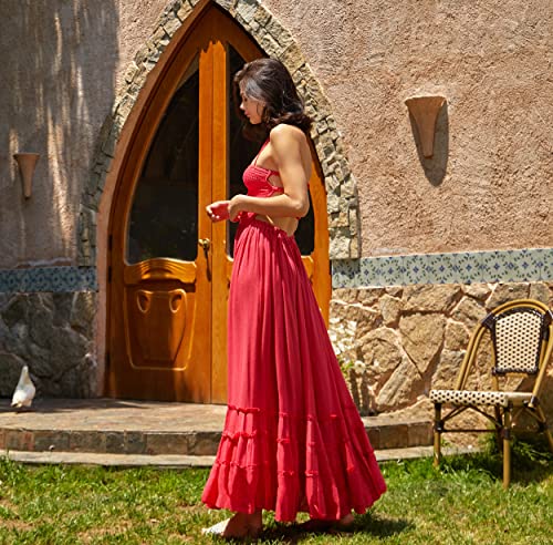 Image of R.Vivimos Womens Summer Boho Sexy Backless Long Dresses