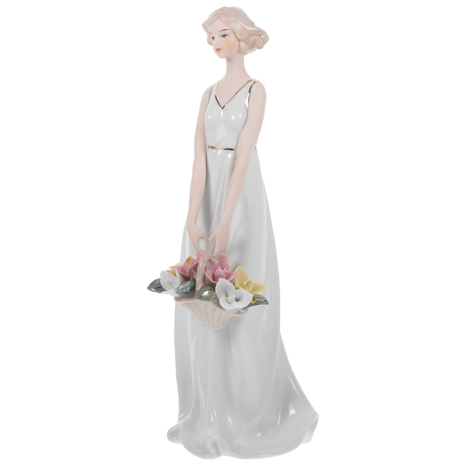 Estatua de Cerámica Mujer Moderna Elegante para Decoración del Hogar
