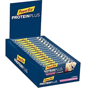 Powerbar – Protein Plus mit L-Carnitine – Raspberry Yoghurt – 30x35g – Protein Riegel mit Magnesium, Calcium&L-Carnitine – kollagenfrei