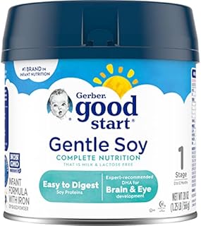 Gerber Good Start Baby Formula Powder, Gentle Soy, Plant Based Protein & Lactose Free Non-GMO Powder Infant Formula, Stage 1, 20 Ounce (Pack of 1)