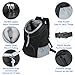 Lauviomify Haustier Rucksack von 3 bis 7 kg - Verstellbar und Atmungsaktiv - Mit Fronttasche für Kleine Hunde und Katzen - Head-Out-Design - Sicherheits-Haken - Ideal für Reisen, Wandern und Outdoor.