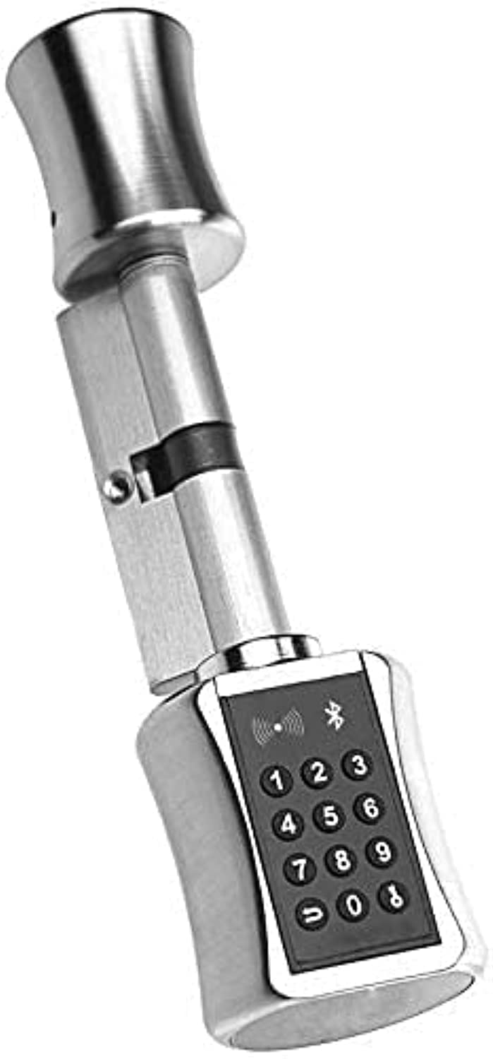 Smart Door Lock Cylinder For High-Level Security And Safety With Ttlock Application, Bluetooth, Passcode, Keycard- 4-In-1 Access Smart Cylinder For Home Security and Home Automation (70mm)