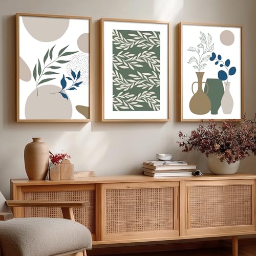 Image of kotart Boho Wall Painting for Wall Decoration - Modern Art Wall Decor Framed Painting for Living Room Bedroom - Framed Wall Posters /Paintings with Frame Set of 3-D (Art 1, 19x25 inch)