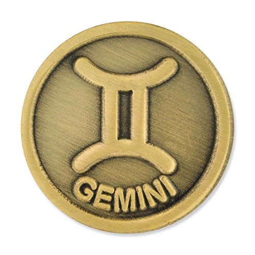 PinMart Antique Gold Gemini Zodiac Twins Symbol Lapel Pin PinMart Antique Gold Gemini Zodiac Twins Symbol Lapel Pin