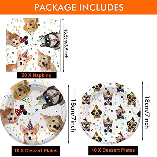 40PCS Dog Birthday Party Supplies Puppy Party Decorations Dog Party Plates and Napkins Disposable Party Tableware Set for Doggy Kids Dog Party Decor,Severs 20 - Image 4