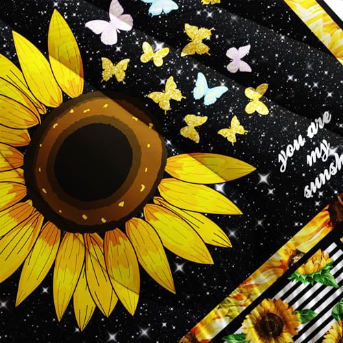 Image of AILONEN Sunflower Comforter Set Queen Size, Modern Sunflower Pattern Bedding Set for Boys Girls Gifts,Yellow Botanical Floral Comforter Set 3 Pieces, 1 Quilt and 2 Pillowcases