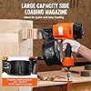 VEVOR Pneumatic Roller Nailer, 45-70mm, Pneumatic Coil Nailer 15°, MCN70, 70-120 PSI, Nail Head Φ5.5 - Φ7 mm, Nail Gun for Pallets, Crates, Frames, Cladding, Fences