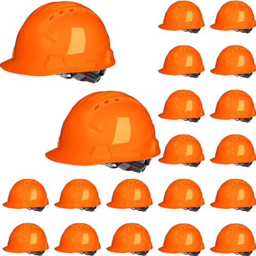 Image of Leumoi 20 Pack Hard Hat Bulk 4-Point ABS Safety Helmets Adjustable