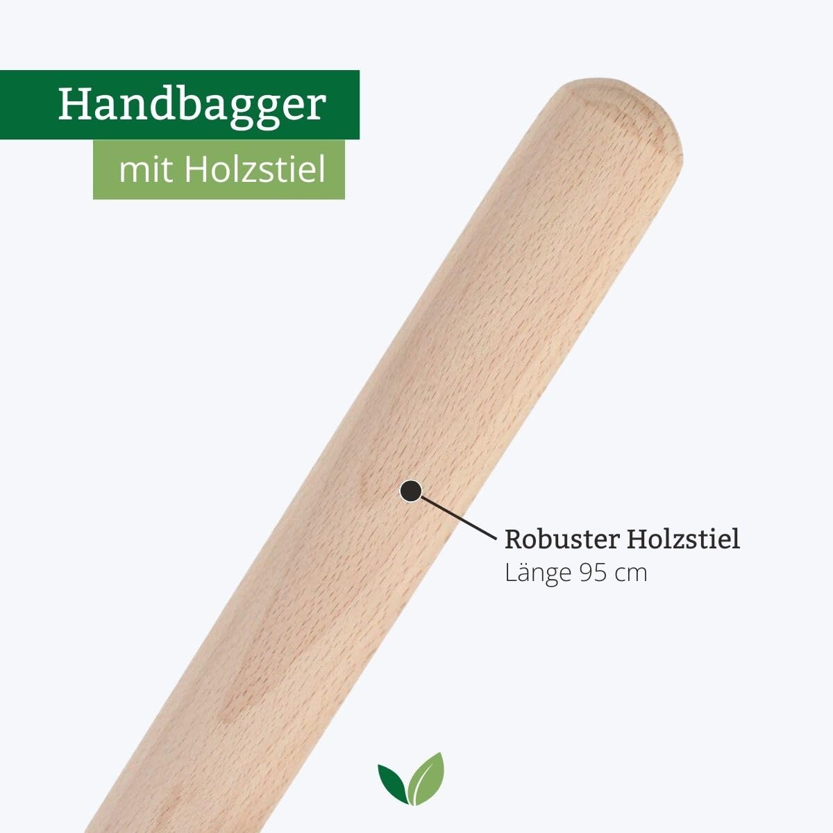 Handbagger aus Stahl mit Holzstiel 162 cm – Erdlochausheber für Pflanzlöcher & Zaunpfosten