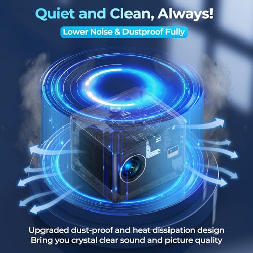 4K WiFi Projector with Auto Focus and Keystone for Home Theater