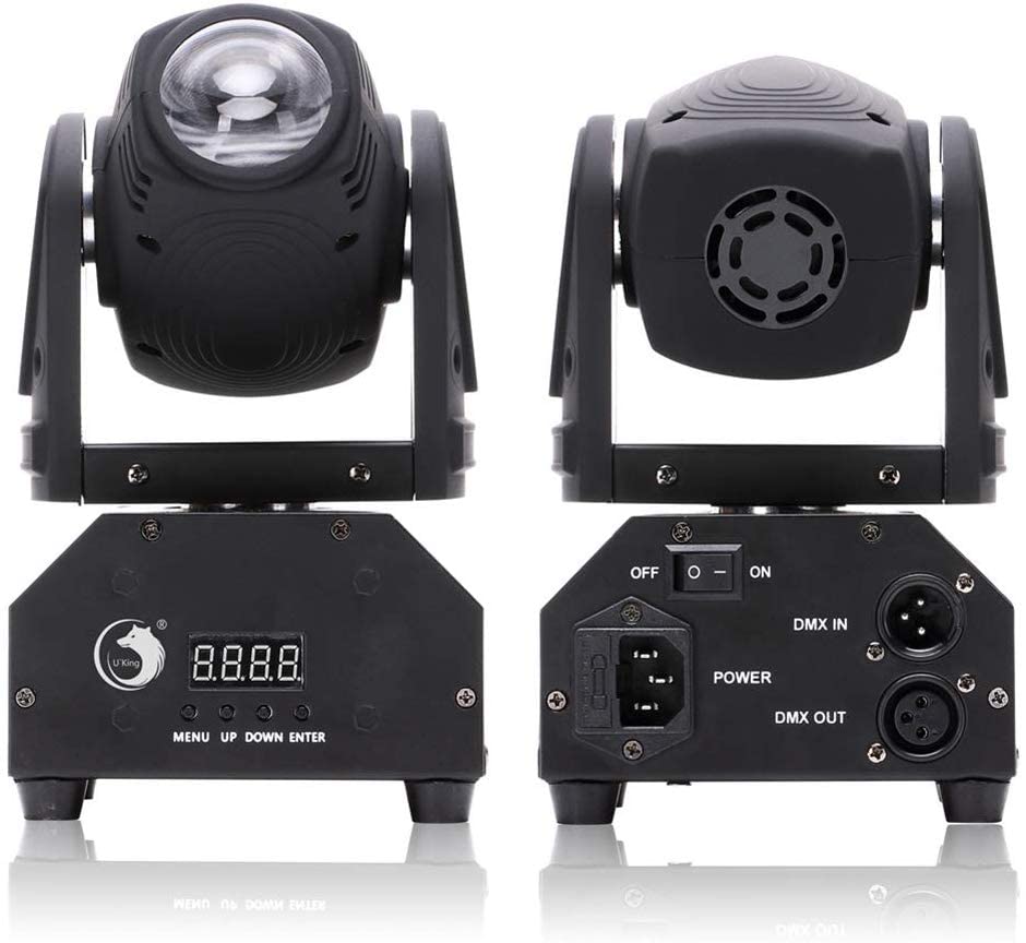 UKing LED Moving Head Beams DMX - Mini spot LED - Lumière disco RGBW 11/13 CH - Pour DJ Disco - Éclairage de scène