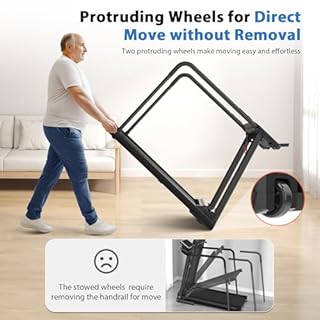 CIIHI Walking Treadmill for Senior - 350 lbs Senior Treadmill for Home with Long Handrails - Recovery Fitness Exercise Machine for Elder with Desk Workstation