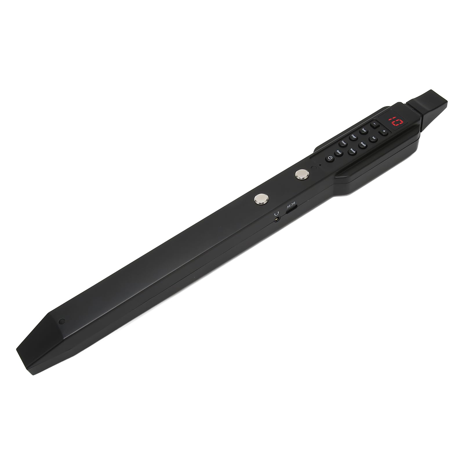 Mini Digital Wind Instrument 10 Tones with MIDI Connectivity, Multifunctional Keys, HiFi Speakers, Long Battery Life, 12 Accompaniments (Black)