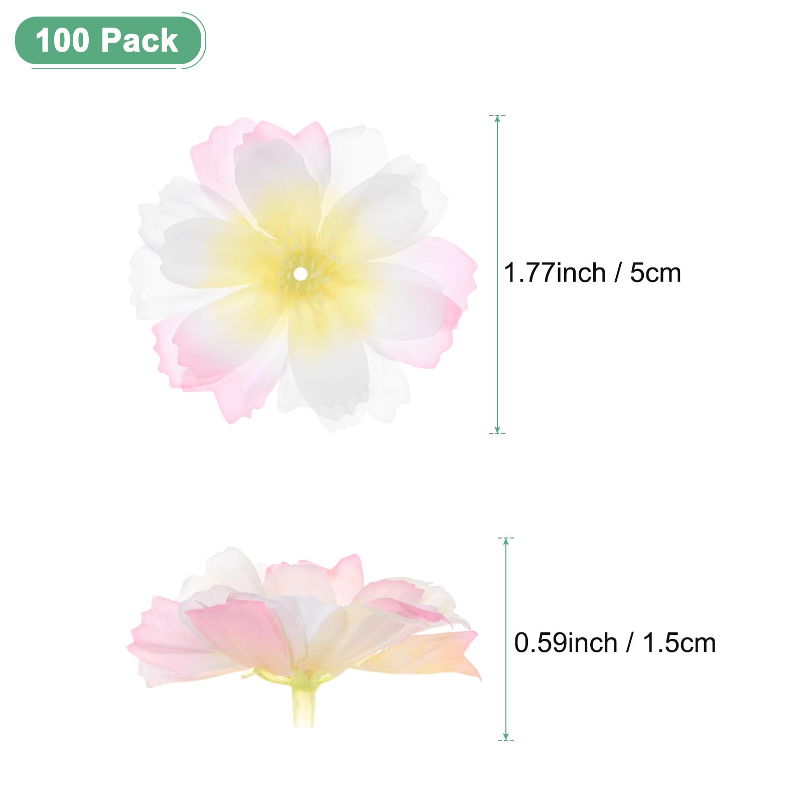 M METERXITY 100-Pack Artificial Flower Heads, Silk Fake Plum Blossom Head for Wedding/Garland/Hat/Shoes/Party Decoration - Image 3
