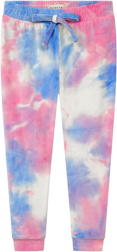 BTween Girls 3 Pack Velour Jogger Pant Set Solid, Tie Dye or Camo Sweatpants for Girls - Image 4