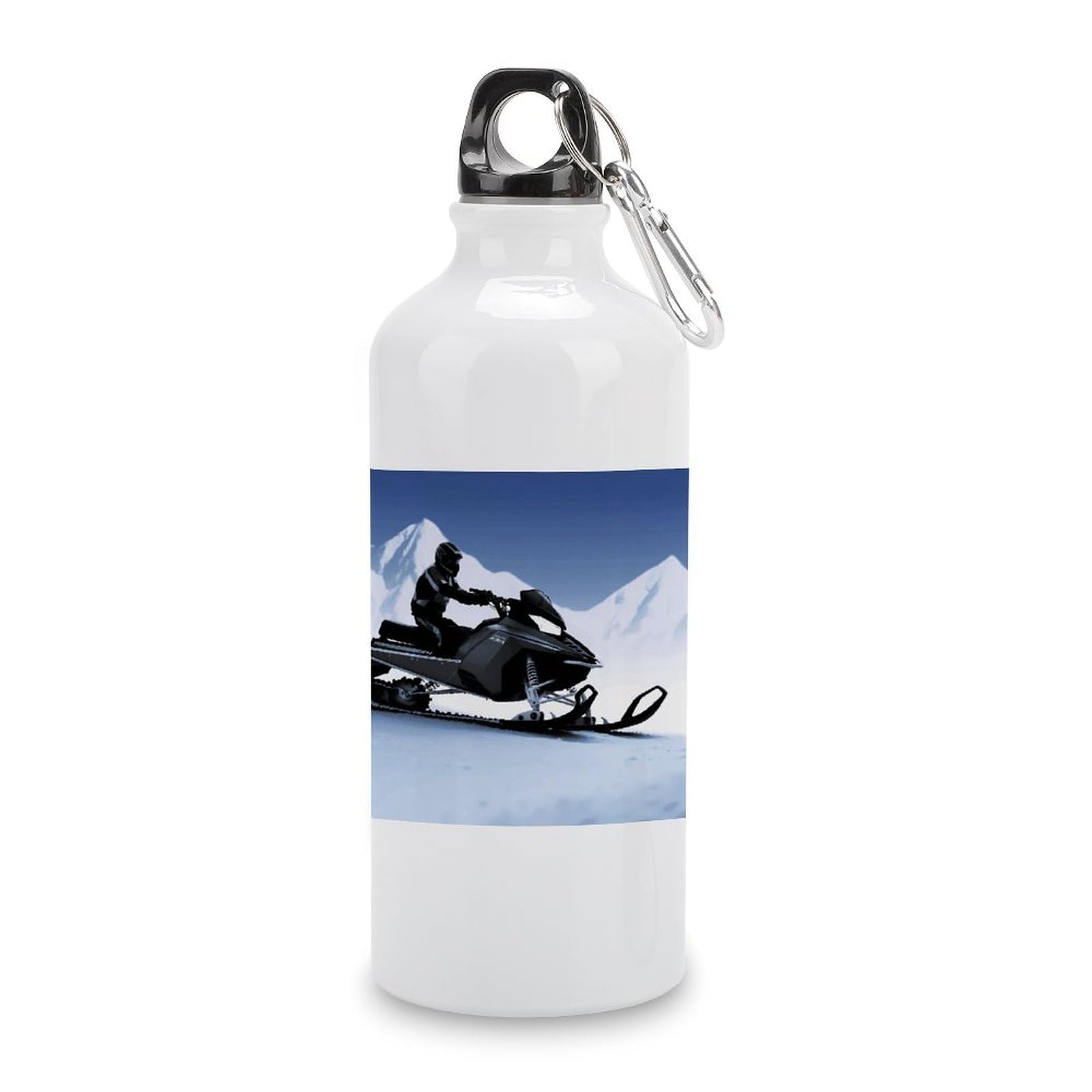 VstaDank Snowmobile Water Bottles Aluminum Sports Water Bottle with Lid&Hook Buckle Fashion Vacuum Insulated Water Bottles Hydration Flask Leak Proof Tumbler Keep Cold&Hot
