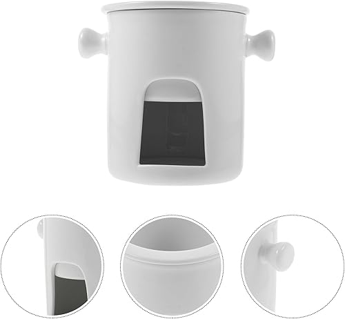 Miniatura 7 de Luxshiny Juego de tazas de fondue de cerámica con calentador de mantequilla, chocolate y chocolate, soporte para velas de té o candelitas,