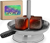 Hookah Charcoal Holder Heat Management System Device Chimney Pot Box Wind Cover Stainless Steel Shisha Coal Heater for Bowl - Sliver