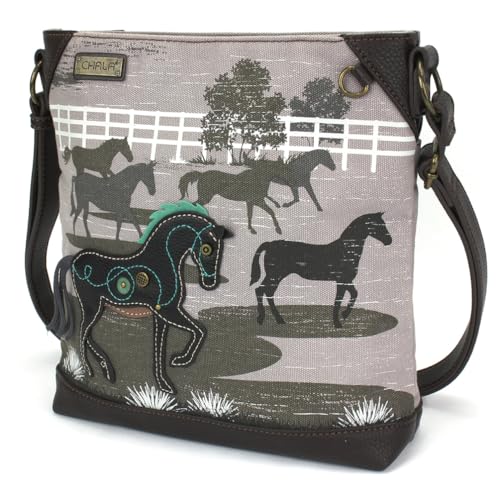 Image of CHALA Canvas Crossbody Women Mid-Size Crossbody Shoulder Purse with Adjustable Strap