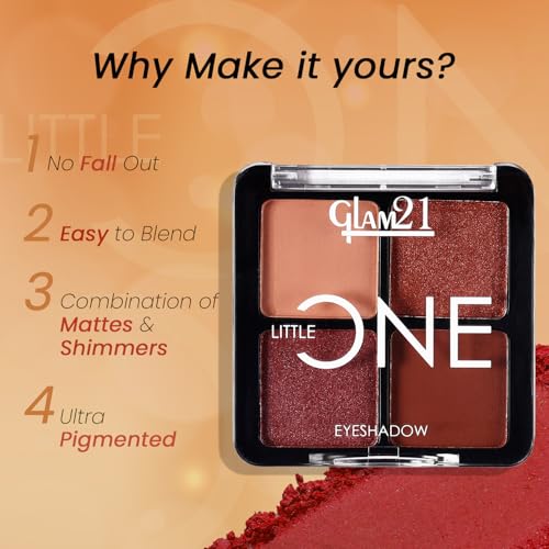 Image of Glam21 Little One 4-in-1 Eyeshadow Palette- Portrait Mode,3.5gm & Color Match BB Foundation SPF15-Medium Beige,46gm|Pigmented, Long-Lasting Eyeshadow|Non-Cakey BB Cream, Blemish-Free Glow |Pack Of 2
