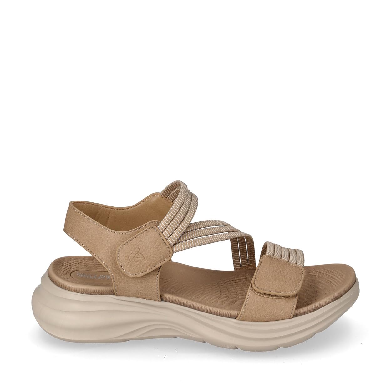 Valleverde 57100 Sandali Sportivi Donna Pelle Sintetica Tacco Zeppa 3Cm Suola Gomma