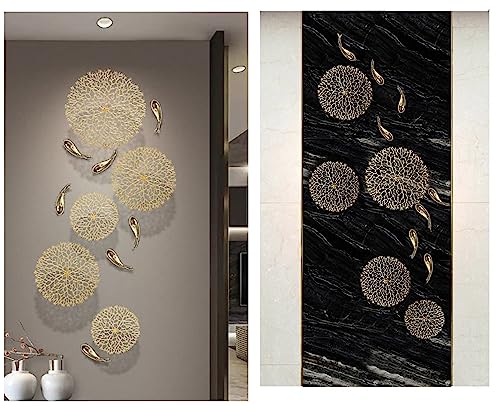 ZOVE 12 Lotus Leaf Fish Metal Wall Decor Gold Pack of 12 - Image 6