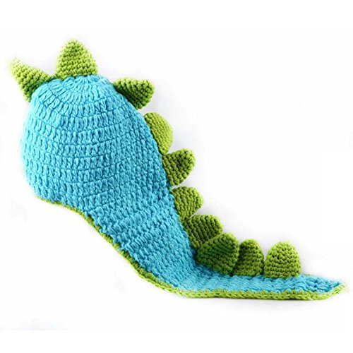 SODIAL Conjunto de disfraces trajes de bebe de punto de ganchill de nina nino recien nacido unisex de moda Accesorio de foto de fotografia gorra Dinosaurio