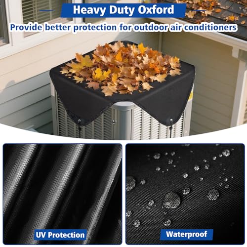 Svepndic Winter Air Conditioner Cover for Outside Units,36x36 Waterproof Central Cover,Sturdy AC Defender Full Winter AC Unit Covers Outdoor,Condenser Heat Pump Covers - Thumbnail 3