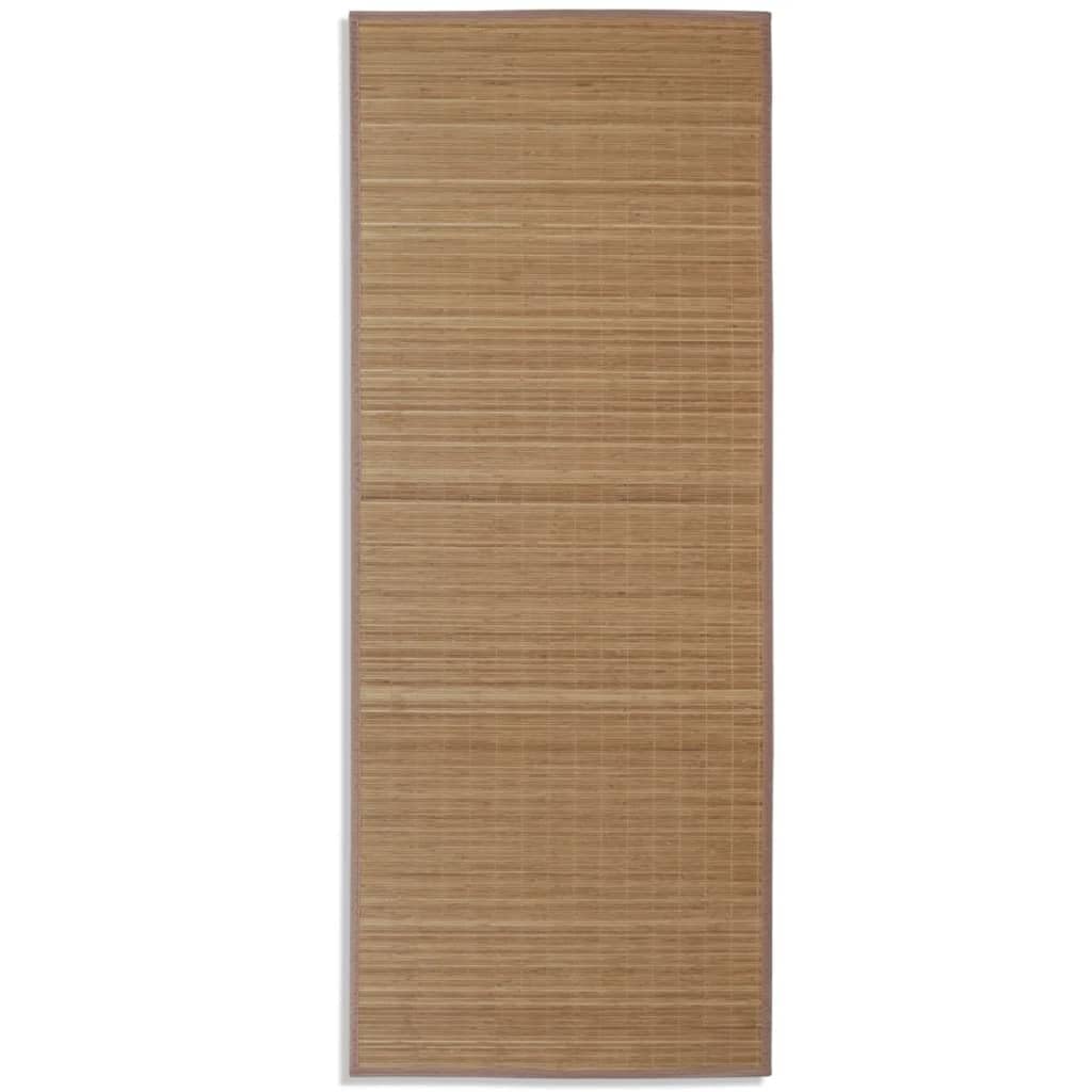 vidaXL Tapis en Bambou Brun à Latte Rectangulaire 80 x 200 cm