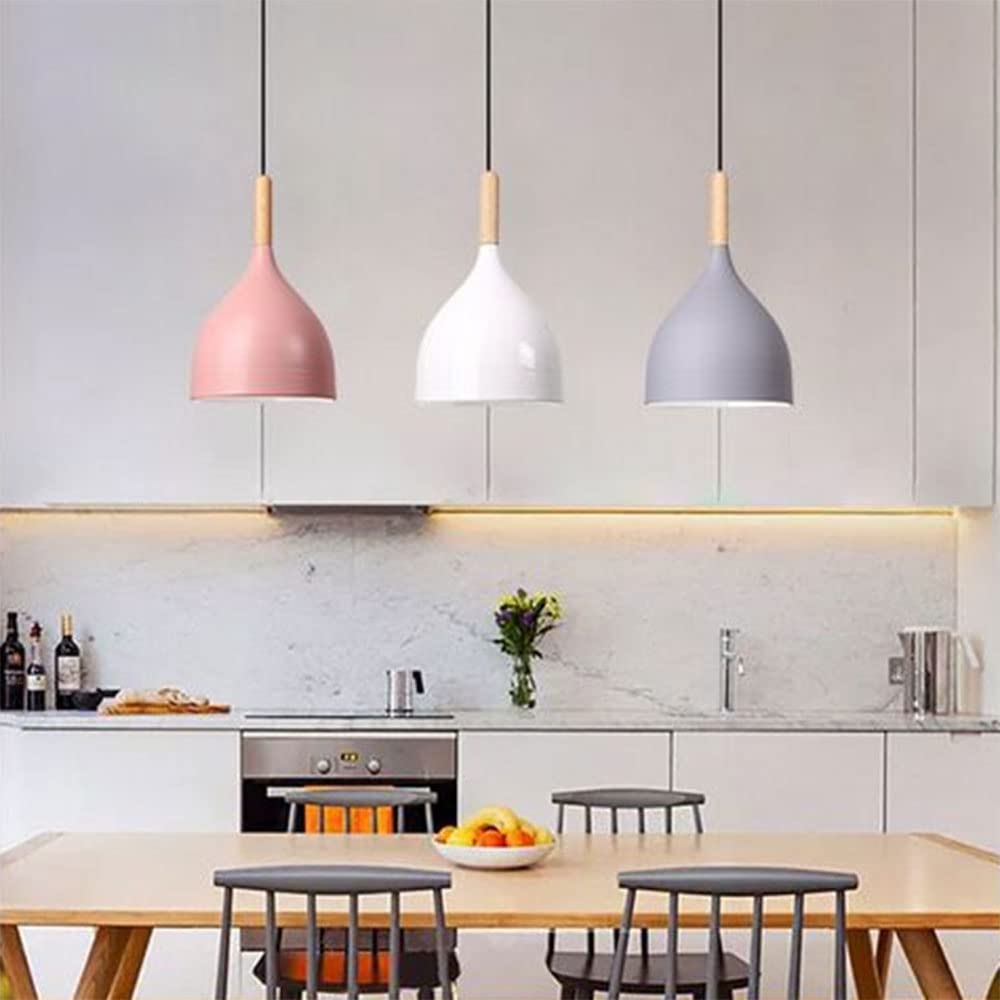 Macaron Ceiling Chandelier Fashion Pendant Lamp Single Head Hanging Light(White)