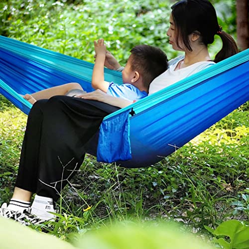 Hamac extérieur portable camping bleu chaise suspendue voyage 260cm