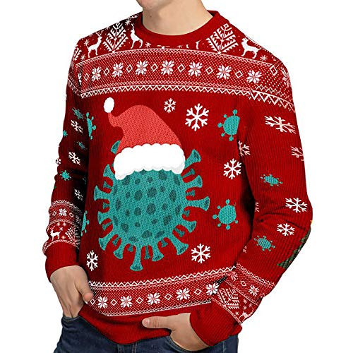 TILLMANN'S Ugly Christmas Sweater für Herren und Damen u0096 Unisex u0096 lustiger Weihnachtspullover mit Virus Motiv (XL)