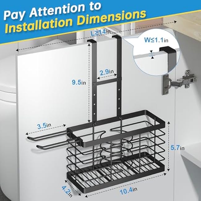 3-in-1 Universal Hair Tool Organizer & 2 Pack Stackable Trash Bag Holder with Bamboo Top