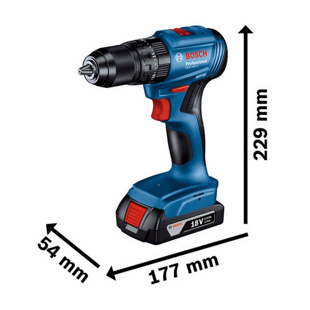 Bosch Professional GSB 18V-45 - Taladro atornillador de percusión inalámbrico de 18 V (velocidad de rotación de 1900 min¹, con 3 baterías ProCORE 4,0 Ah, cargador rápido GAL 18V-40, L-Case)
