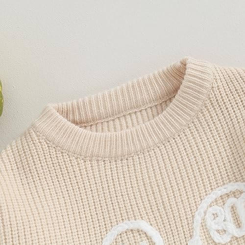 Kuriozud Toddler Baby Boy Girl Sweater Checkerboard Knit Crewneck Sweatshirt Soft Warm Fall Winter Clothes4