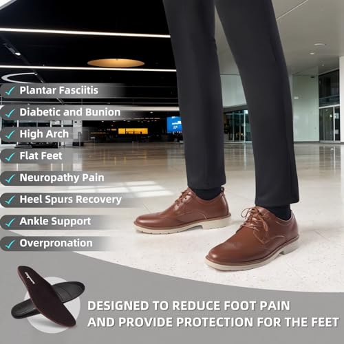 Orthopedic Business Leather Dress Shoes - Arch Support Plantar Fasciitis Formal Wingtip Oxford for Mens - Cap Toe Comfortable Orthotics Patent Tuxedo Sneakers for Foot and Heel Pain Relief4
