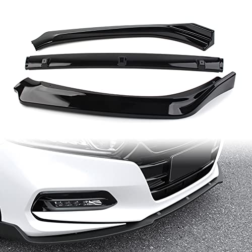 Newsmarts Front Bumper Lip Body Kit Splitter Spoiler Trims Protection Replacement for Honda Accord 2018 2019 2020, Glossy Black