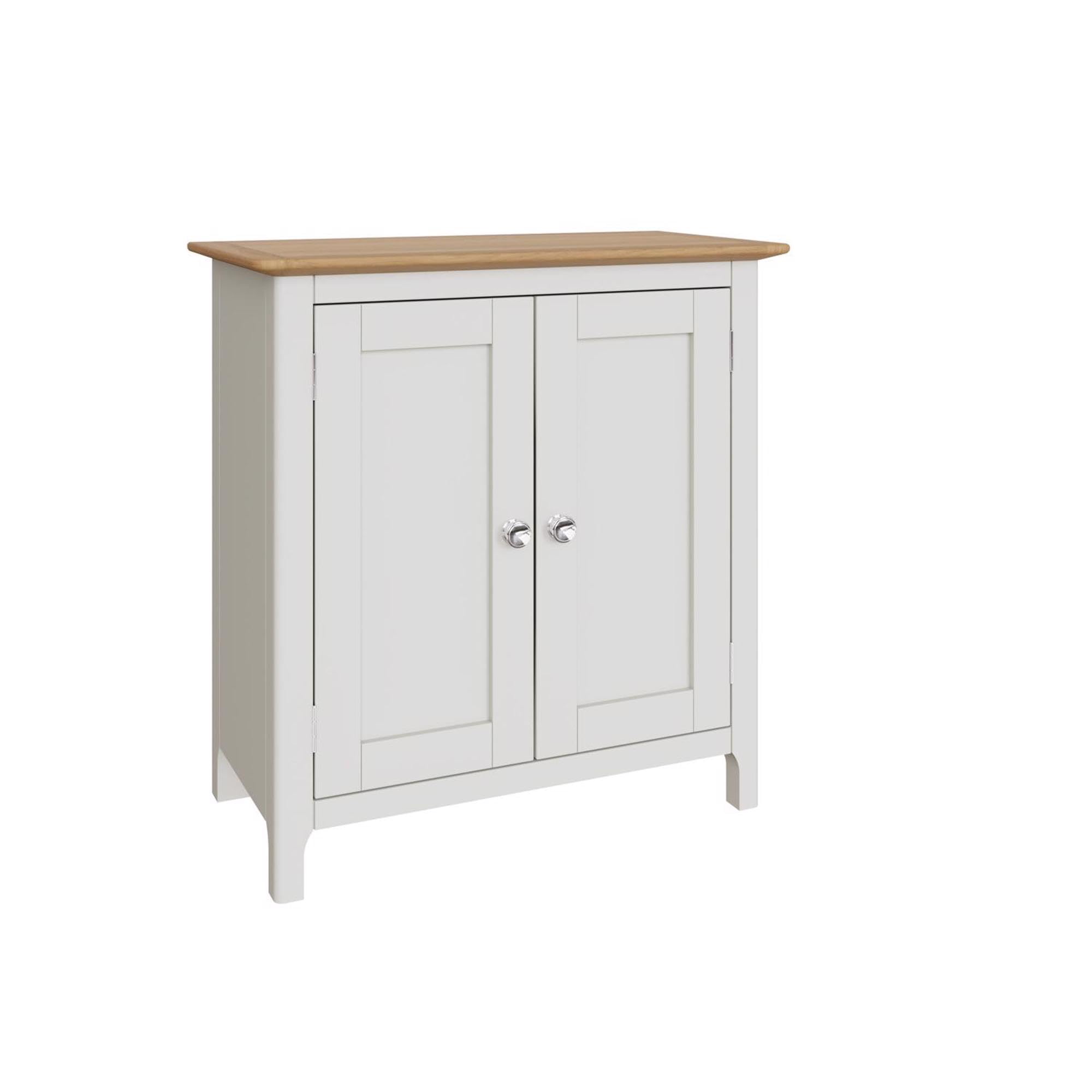 FWStyle Linen White Oak 2 Door Compact Sideboard - H67 X W65 X D33cm