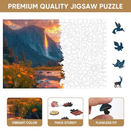 Reouinty Wooden Puzzle for Adult 500 Piece, Valley View Landscape Puzzle | Jigsaw Puzzle Home Decor miniatura 4
