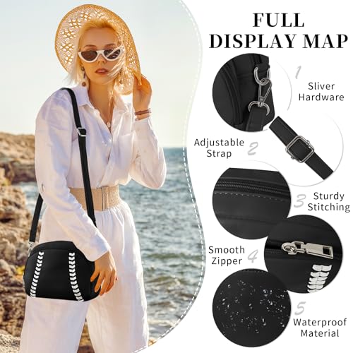 XSUIOY Baseball Crossbody Purses for Women Mom Sport Small Baseball Shoulder Bag Vegan Leather Softball Handbags3