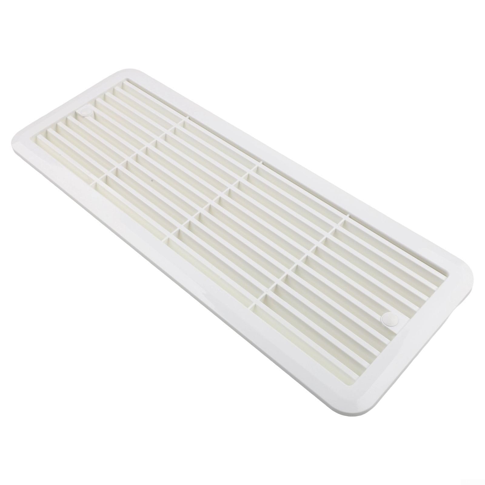 Rejilla de montaje para rejilla de ventilación de nevera de autocaravana, 483 mm x 186 mm, ABS resistente a la intemperie, rejilla de flujo de aire para caravana y autocaravana (62445480) (blanco)