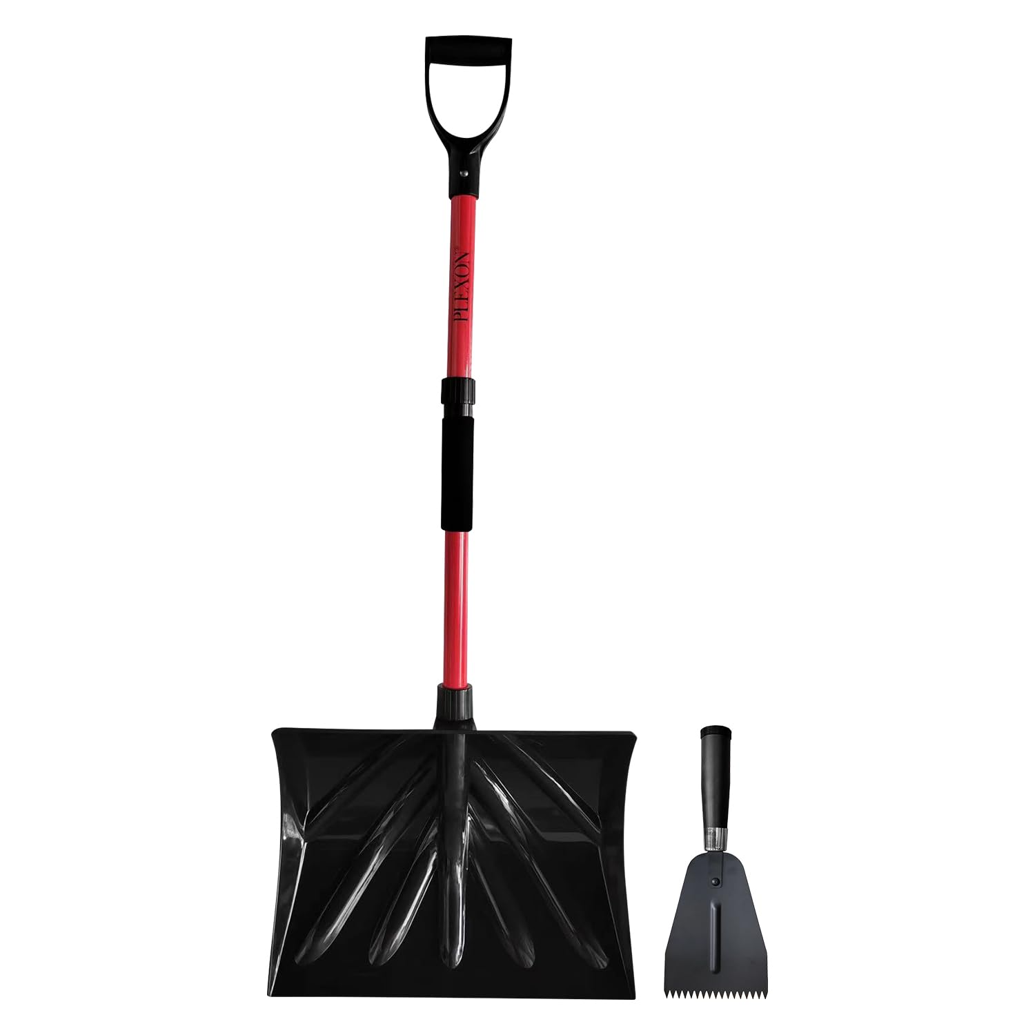 PLEXON Snow Shovel for Driveway Car with Ice Chopper