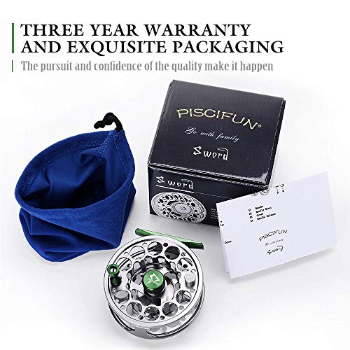 Piscifun Sword Fly Fishing Reel, CNC-Machined Aluminum Alloy Fly Reel, 3/4, 5/6, 7/8, 9/10 Weight, Black, Gunmetal, Space Gray, Pink - Image 7
