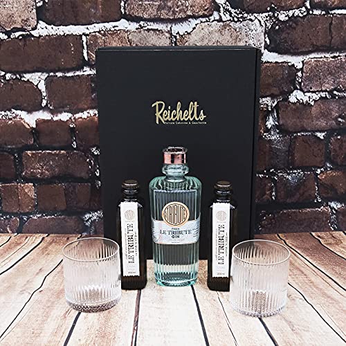 Le Tribute Präsentbox mit Le Tribute Gin 0,70l + 2 Le Tribute Tonic 0,20l + 2 Tumblern by Reichelts I Feinste Getränke… – Bild 4