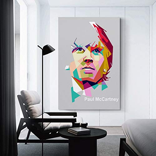 ASDYO Paul McCartney Poster abstrait sur toile du groupe de rock des Beatles 60 x 90 cm - Les Beatles, Paul McCartney, John Lennon, RIngo Starr, George Harrison ASDYO Paul McCartney Poster abstrait sur toile du groupe de rock des Beatles 60 x 90 cm – Image 4