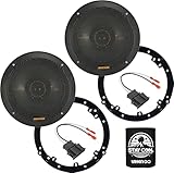KICKER Speakers 6.5 inch for Volkswagen Jetta 2011-2023 Upgrade Kit - Pair of KS Series with Adapters and Harness, Coaxial 6 1/2 Car Audio Front or Rear Door Speaker for VW KSC6504, 51KSC6504