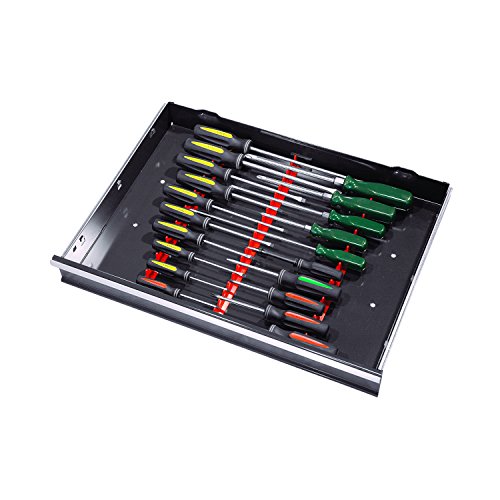 Ernst Manufacturing 6011M Screwdriver Rail Set with Magnetic Backing, 20 Tool, Black