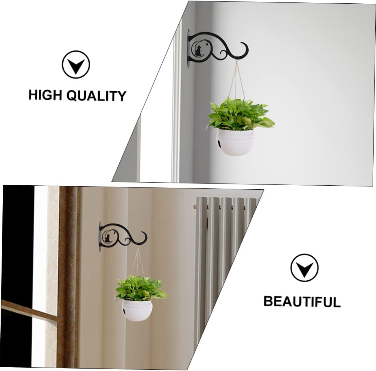 BESPORTBLE 4pcs Wall-Mounted Plant Bracket for Hanging Flowerpots Hangers for Outdoor Lanterns and Garden Decor Elegant Garden Accessories for Indoor and Outdoor Use
